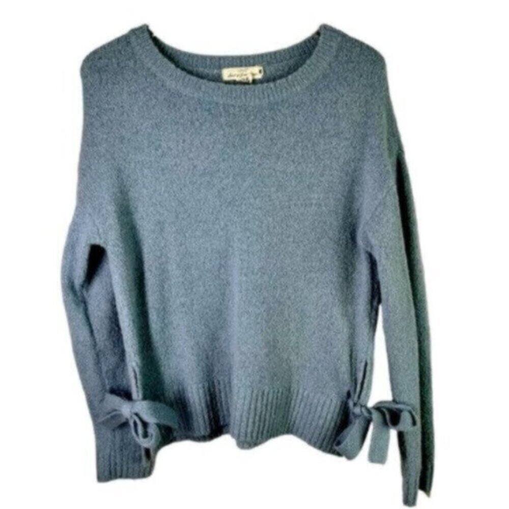 L.O.G.G. By H&M | Powder Blue Crew Neck Tie Bow On Side Knit Sweater Size XS